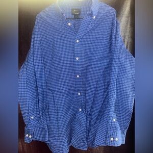 Men’s Button Up Blue Dress Shirt 2XL